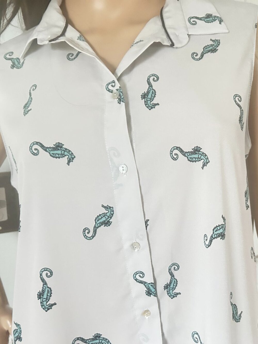 ZARA Basic Seahorse Print Oversized Shift Dress Size L